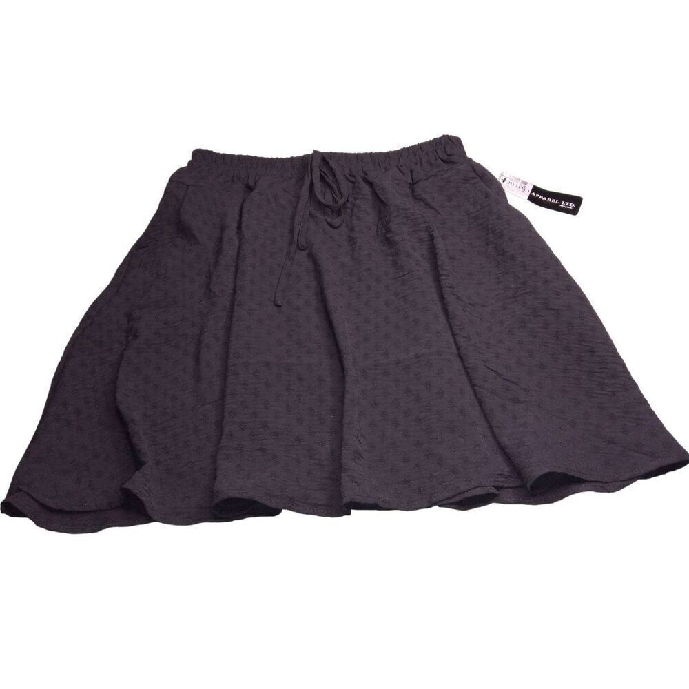 New With Tags Soho Apparel Black Elastic Drawstring Waist Casual Summer Skirt Si